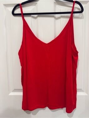 Bright Red Flowy V-Neck Cami